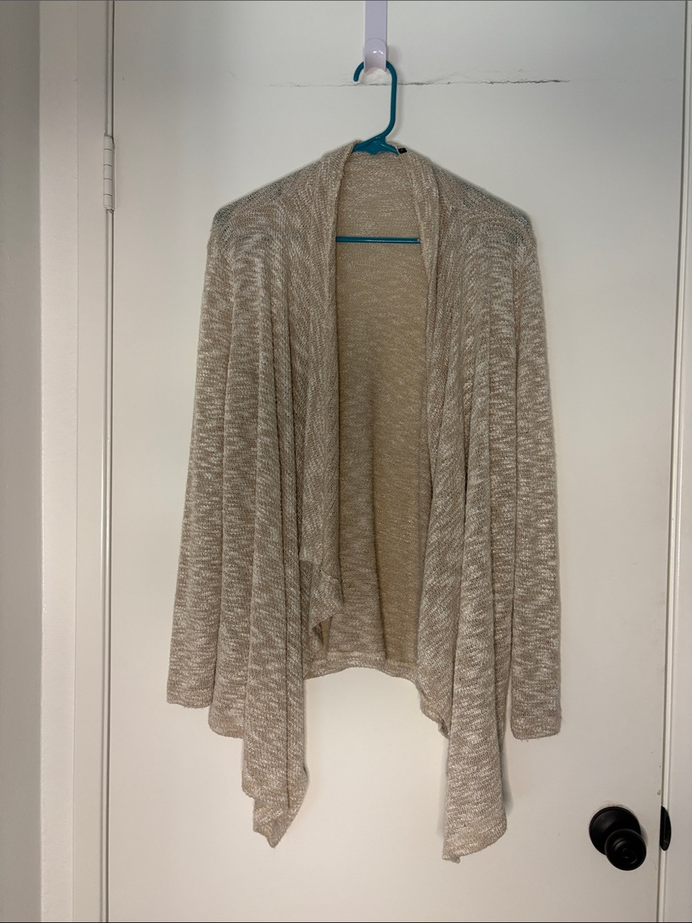 Open-Front Women's Cardigan Sweater in Beige